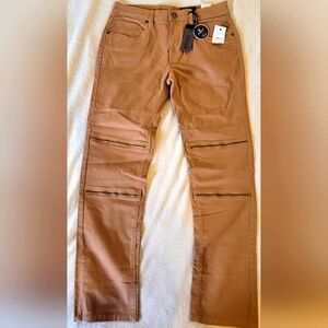 Boy's Tan Buffalo David Bitton Jeans with Zipper Details